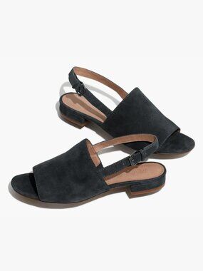NWT Madewell Noelle Slingback Sandal in Suede (size: 6; color: midnight spruce)